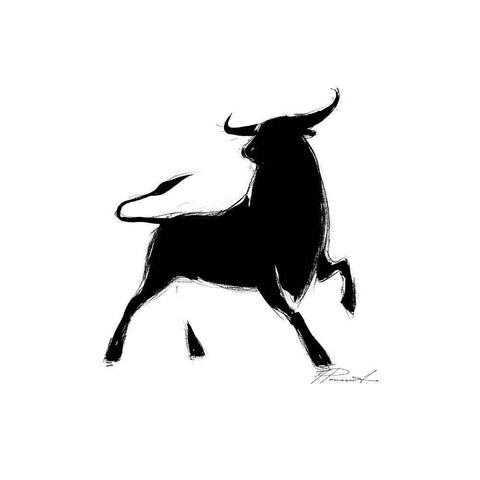 La corrida III White Modern Wood Framed Art Print by Panasenko, Inna