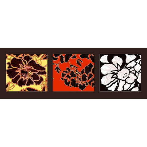 Flowers III White Modern Wood Framed Art Print by Talva Design