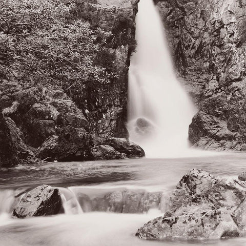 Ling Cove Falls-Lake District-England White Modern Wood Framed Art Print with Double Matting by Butcher, Dave