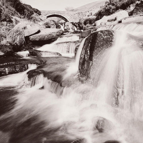 Three Shires Head Falls-Peak District Black Ornate Wood Framed Art Print with Double Matting by Butcher, Dave