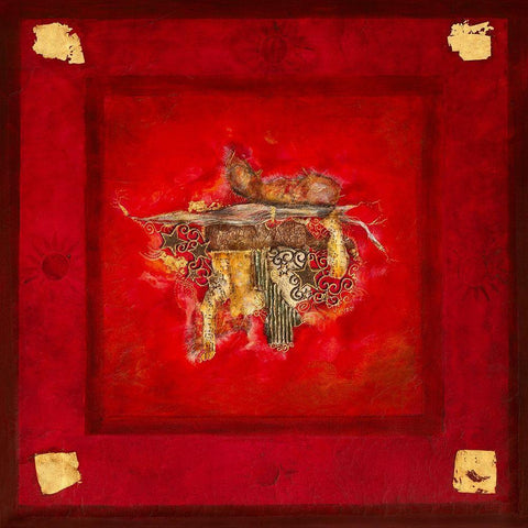 Rouge baiser Black Modern Wood Framed Art Print with Double Matting by Perinciolo Duluc, Lyne