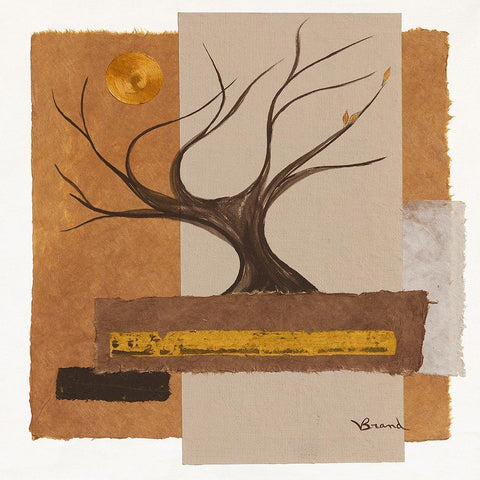 L arbre III White Modern Wood Framed Art Print by Brand, Valerie