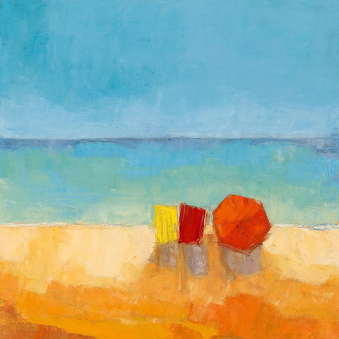 Parasols I Black Ornate Wood Framed Art Print with Double Matting by Pivier-Attolini, Regine