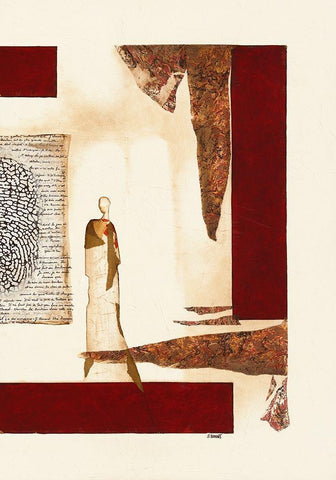 Les philosophes II White Modern Wood Framed Art Print with Double Matting by Bonnet, Sophie