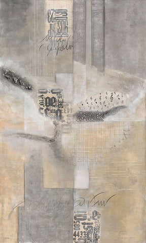 Abstrakt Black Ornate Wood Framed Art Print with Double Matting by Alba, Andreas