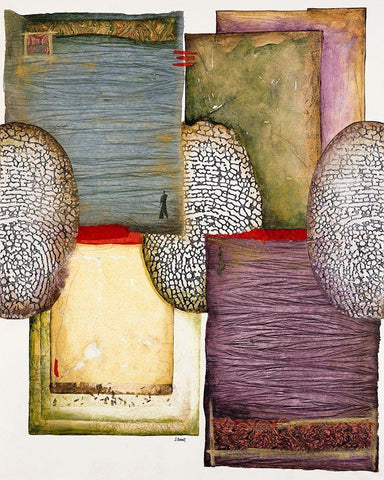 Continents White Modern Wood Framed Art Print with Double Matting by Bonnet, Sophie