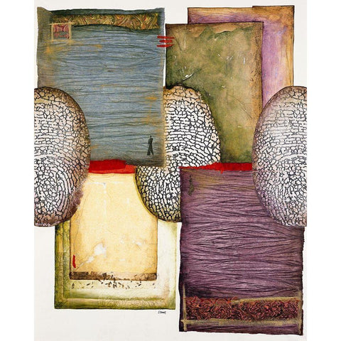 Continents White Modern Wood Framed Art Print by Bonnet, Sophie