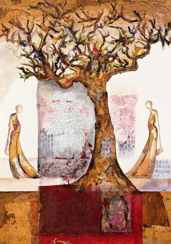 Passe - PresentÂ Â Â  White Modern Wood Framed Art Print with Double Matting by Bonnet, Sophie