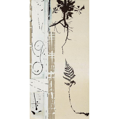 Fougere Black Modern Wood Framed Art Print with Double Matting by Noiseux, Marie Madeleine