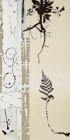 Fougere White Modern Wood Framed Art Print with Double Matting by Noiseux, Marie Madeleine