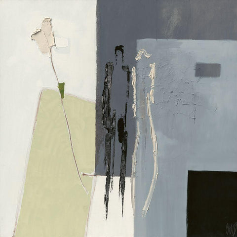 Comme une fleur Blanche White Modern Wood Framed Art Print by Choisy, Christian