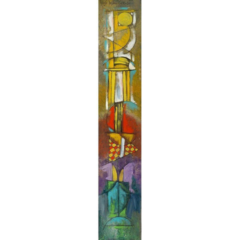 Totem I Black Modern Wood Framed Art Print with Double Matting by Da San Lorenzo, Paolo