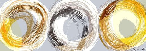 Maru II White Modern Wood Framed Art Print with Double Matting by Hitomi, Naoki