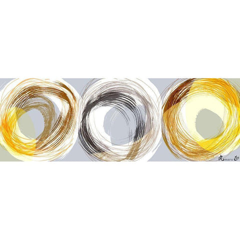 Maru II Black Modern Wood Framed Art Print with Double Matting by Hitomi, Naoki