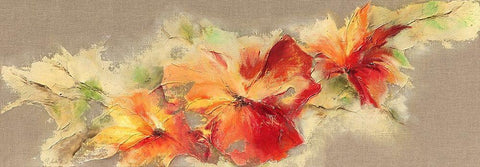 Flowers I White Modern Wood Framed Art Print with Double Matting by Marks, Rita