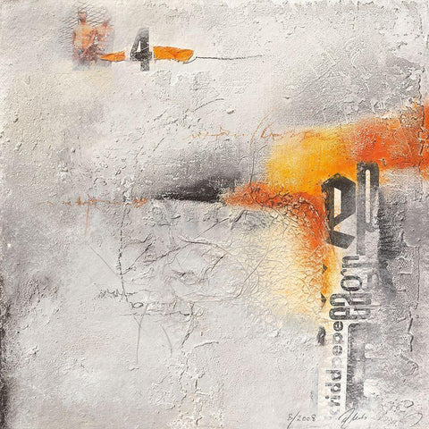 Abstrakt III White Modern Wood Framed Art Print with Double Matting by Marks, Rita