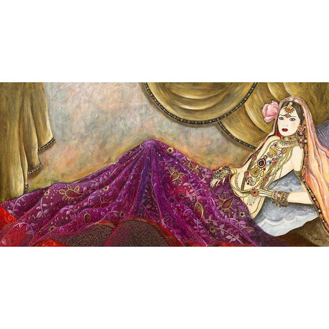 Romance indienne II Black Modern Wood Framed Art Print with Double Matting by Maugeri, Valerie