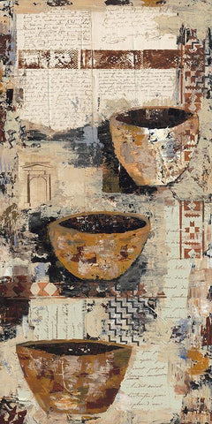 Old Pots I White Modern Wood Framed Art Print with Double Matting by Shaffer Johnson, Sandee