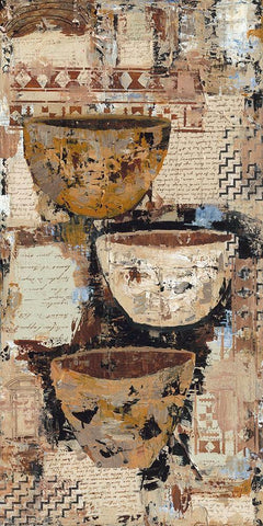 Old Pots II White Modern Wood Framed Art Print with Double Matting by Shaffer Johnson, Sandee