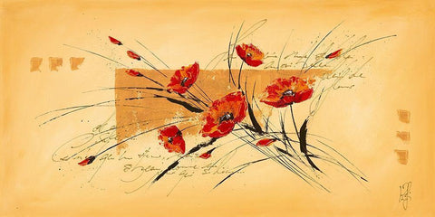Tendresse fleurie III Black Ornate Wood Framed Art Print with Double Matting by Zacher-Finet, Isabelle
