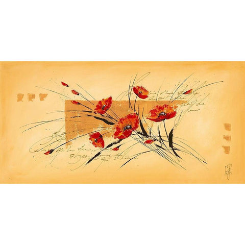Tendresse fleurie III Black Modern Wood Framed Art Print by Zacher-Finet, Isabelle