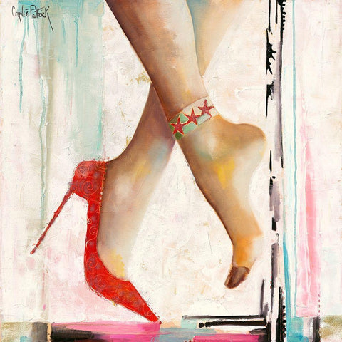 Marilyn s Shoes II White Modern Wood Framed Art Print with Double Matting by Cornee, Patrick