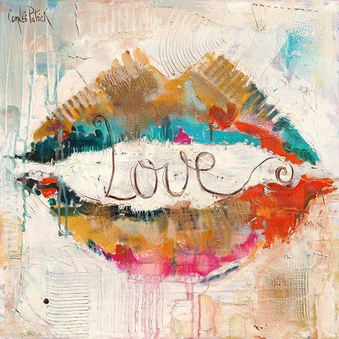 Love White Modern Wood Framed Art Print by Cornee, Patrick