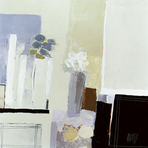 Composition de 2 bouquets White Modern Wood Framed Art Print by Choisy, Christian