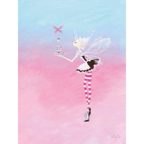 Fairy Cake White Modern Wood Framed Art Print by McFaul, Lorrie