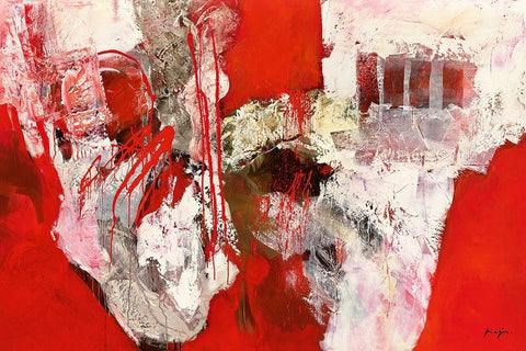 Variations abstraites XIV White Modern Wood Framed Art Print with Double Matting by Magis, Pascal