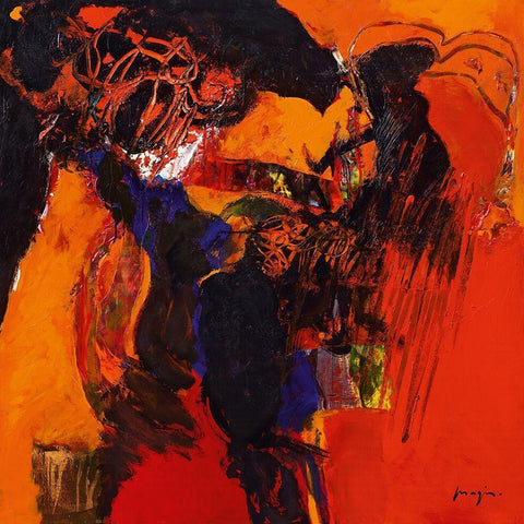 Variations abstraites XVII Black Modern Wood Framed Art Print by Magis, Pascal