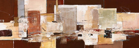 Abstract Harmony IX White Modern Wood Framed Art Print with Double Matting by van der Werf, Ron