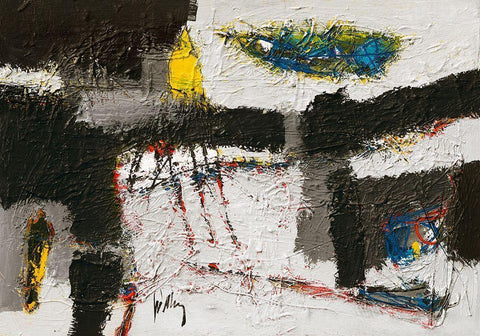 Ambunti Hill Black Ornate Wood Framed Art Print with Double Matting by van den Berg, Jos