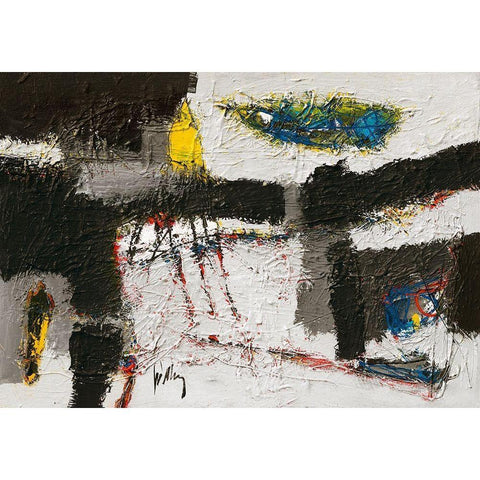 Ambunti Hill Black Modern Wood Framed Art Print by van den Berg, Jos