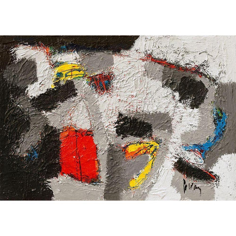 Tambaran Black Modern Wood Framed Art Print with Double Matting by van den Berg, Jos