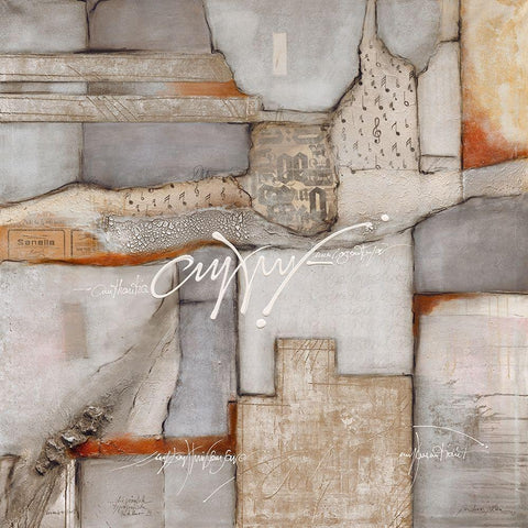 ... typografische Partitur III White Modern Wood Framed Art Print with Double Matting by Alba, Andreas