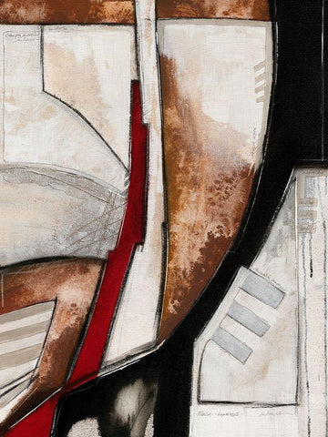 Diagonale rosso II Black Ornate Wood Framed Art Print with Double Matting by Alba, Andreas