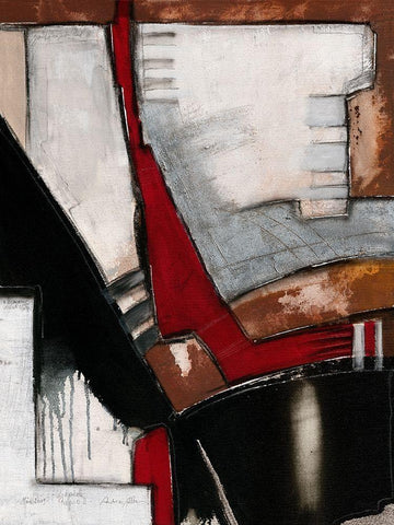 Diagonale rosso III Black Ornate Wood Framed Art Print with Double Matting by Alba, Andreas