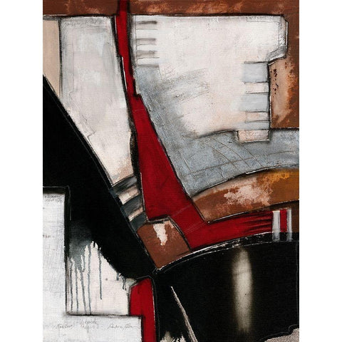 Diagonale rosso III White Modern Wood Framed Art Print by Alba, Andreas