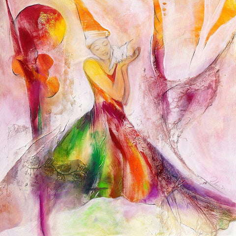 Frieden und Hoffnung Black Ornate Wood Framed Art Print with Double Matting by Marks, Rita