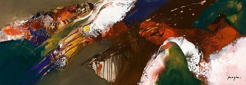 Terre brulee II White Modern Wood Framed Art Print with Double Matting by Magis, Pascal