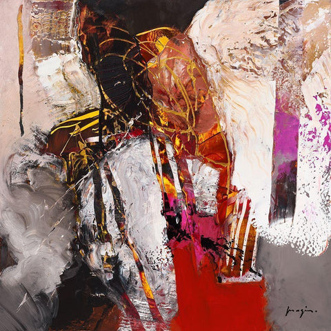 Variations abstraites XII Gold Ornate Wood Framed Art Print with Double Matting by Magis, Pascal