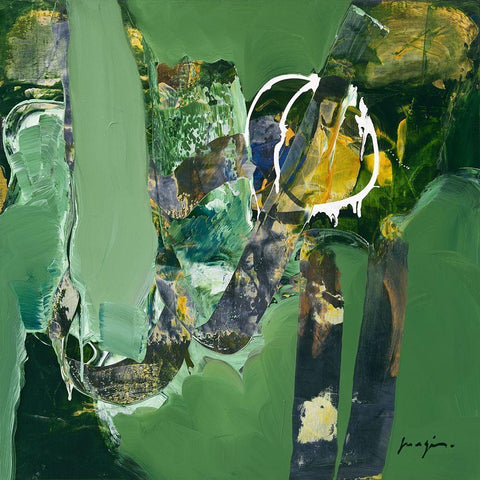 Variations abstraites XIII White Modern Wood Framed Art Print with Double Matting by Magis, Pascal