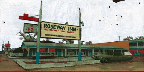 Roseway Inn #2 White Modern Wood Framed Art Print with Double Matting by Olukman, Ayline