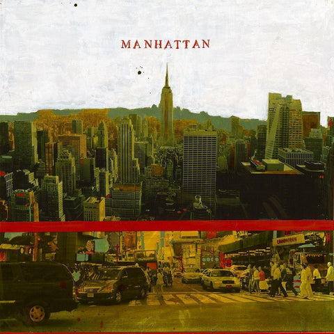 Manhattan (NYC) Black Modern Wood Framed Art Print with Double Matting by Olukman, Ayline