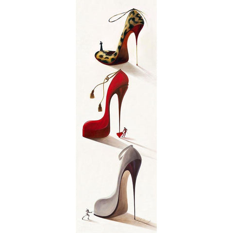 Highheels III Black Modern Wood Framed Art Print with Double Matting by Panasenko, Inna