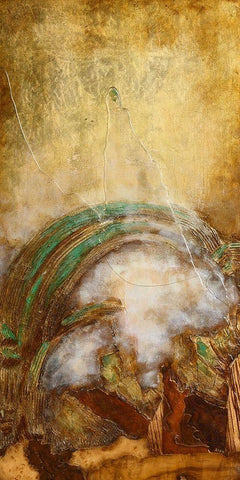 La Vague D Or I White Modern Wood Framed Art Print with Double Matting by Perinciolo Duluc, Lyne