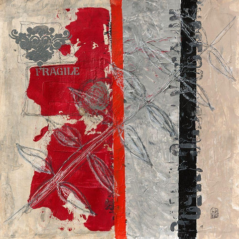 Fragile I Black Modern Wood Framed Art Print with Double Matting by Engelmann, Marie-Pascale