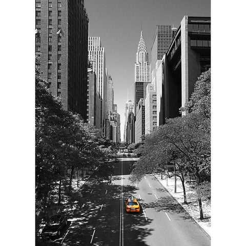 Tudor City Place Black Modern Wood Framed Art Print with Double Matting by Terrible, Aurelien