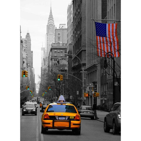 42nd and Lex White Modern Wood Framed Art Print by Terrible, Aurelien